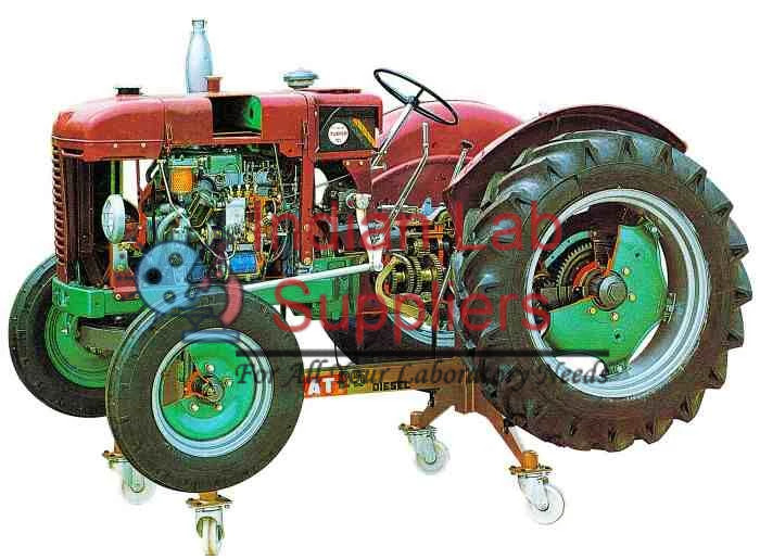 Tyre-wheeled Farm Tractor With Diesel Engine - Fiat 25r Cutaway Model Tractor Engine